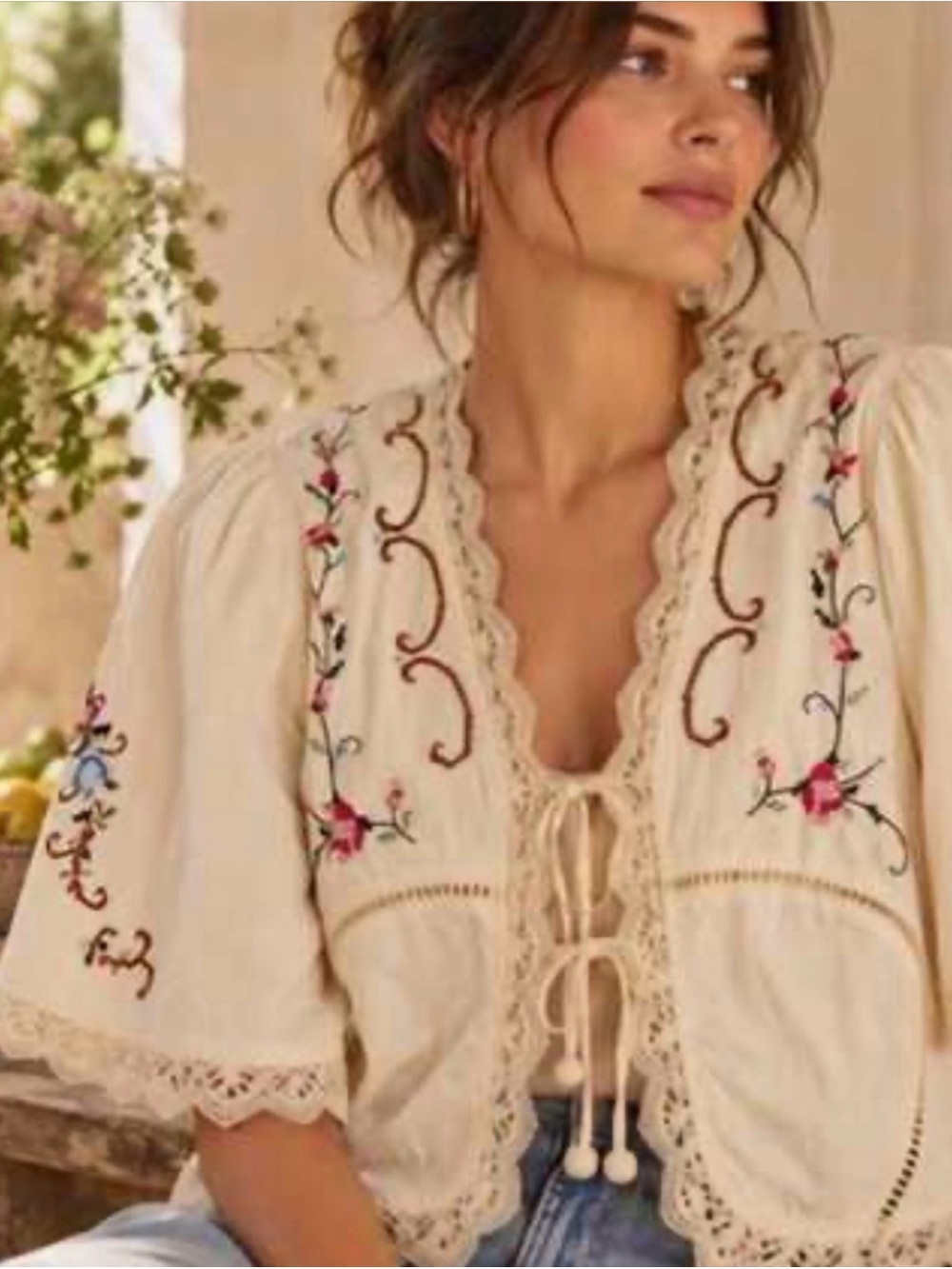 Jennifer & Grace Embroidered Peasant Top
